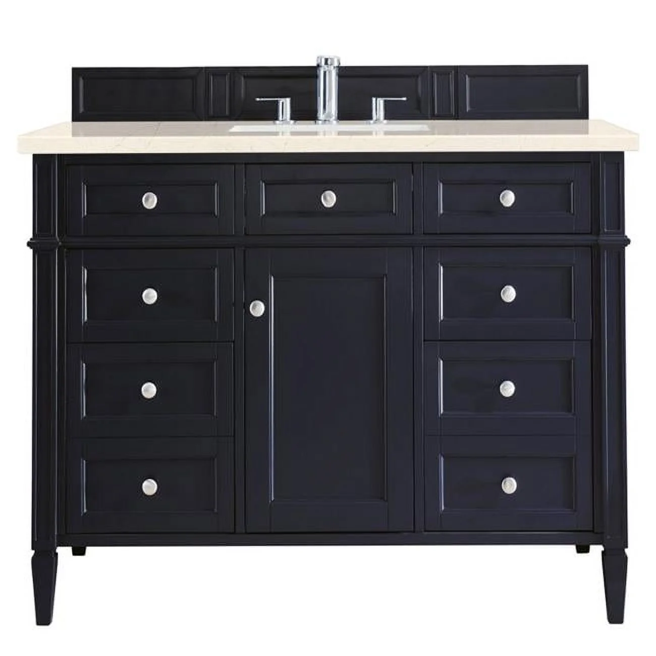 48 in. Brittany Single Vanity with 3 CM Eternal Marfil Quartz Top, Victory Blue