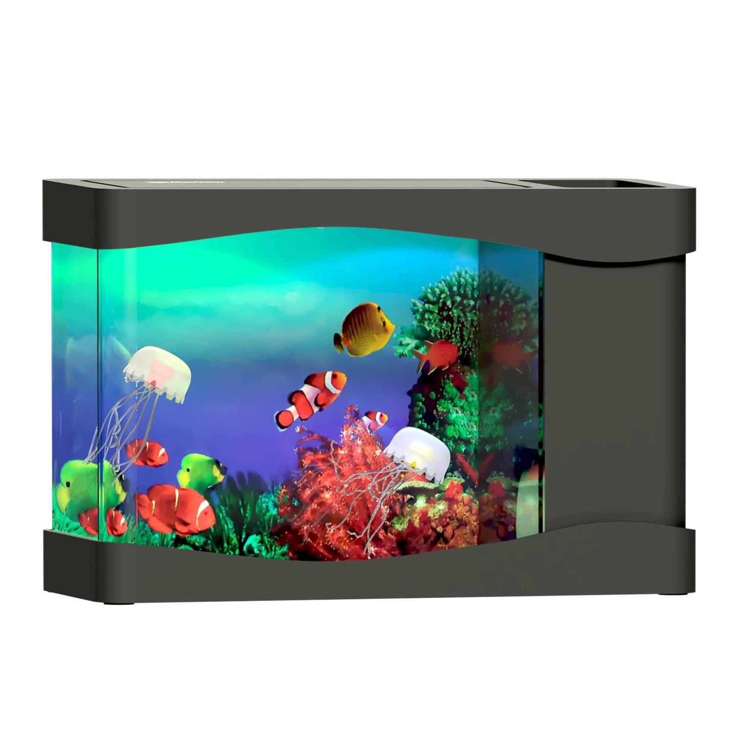 Playlearn USA Playlearn Mini Jellyfish Aquarium Artificial Fish Tank with Moving Fish USB/Battery Powered - Pet Supplies online store
