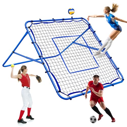 Volleyball Rebounder Net, Soccer Baseball Rebound Pitchback Net, Adjustable Target Practice Nets, Easy Setup Softball Bounce Back Trainer Equipment, Improve Sport Training Skills for Backyard