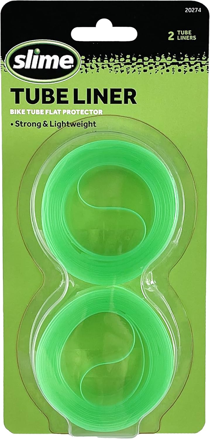 Slime Bike Tube Protectors and Puncture Repair Sealant Bundle - Tube Liners for 12-26 x 1.5′′-2.125′′ Tires and 8oz Sealant Bottle