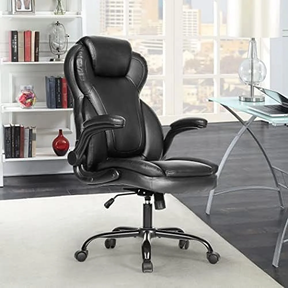 Big and Tall Fabric Office Chair 400lbs-Heavy Duty Executive Desk Chair with Extra Wide Seat  High Back JOMA Leather Computer Chair with Tilt Rock&Tension  Padded Armrests-Black
