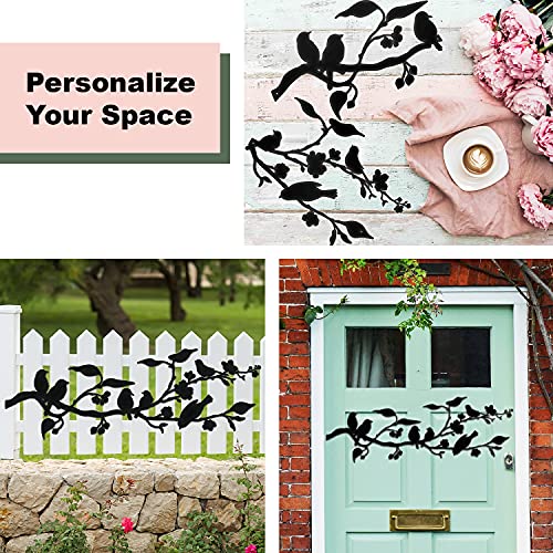 Vivegate Metal Birds Wall Art – Metal Birds Wall Decor Art Birds On A Wire Metal Bird Wall Decor Outdoor Bird Decor (Medium - 24