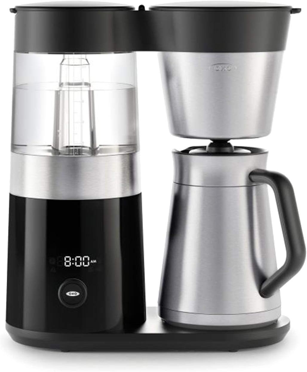 OXO BREW 9 Cup Programmable Coffee Maker Bundle BREW Conical Burr One Push Start Coffee Grinder - Stainless Steel/Black