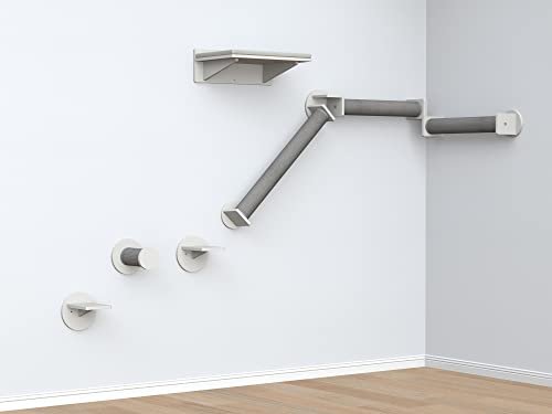 TRIXIE Wall Set 1, Indoor Wall Mounted Cat Scratching Post for Elevated Fun, Climb to Perch, Jumping Platform, Natural