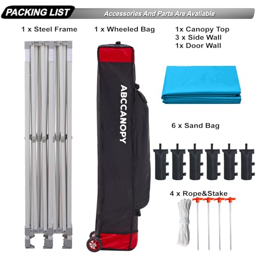 ABCCANOPY Easy Pop Up Canopy Tent with Sidewalls 10x10 Commercial -Series, White