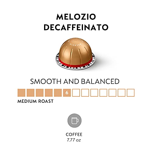 Nespresso Capsules Vertuo Melozio Decaffeinato, Medium Roast Espresso, 30 Count Coffee Capsules, Brews 7.77 fl. oz.