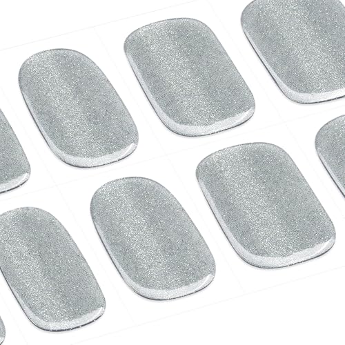 DANNI & TONI Semi Cured Gel Nail Strips Christmas Santa Claus Snowflakes Cat Eye Gel Nail Wraps 28 Stickers | Mistletoe Meow