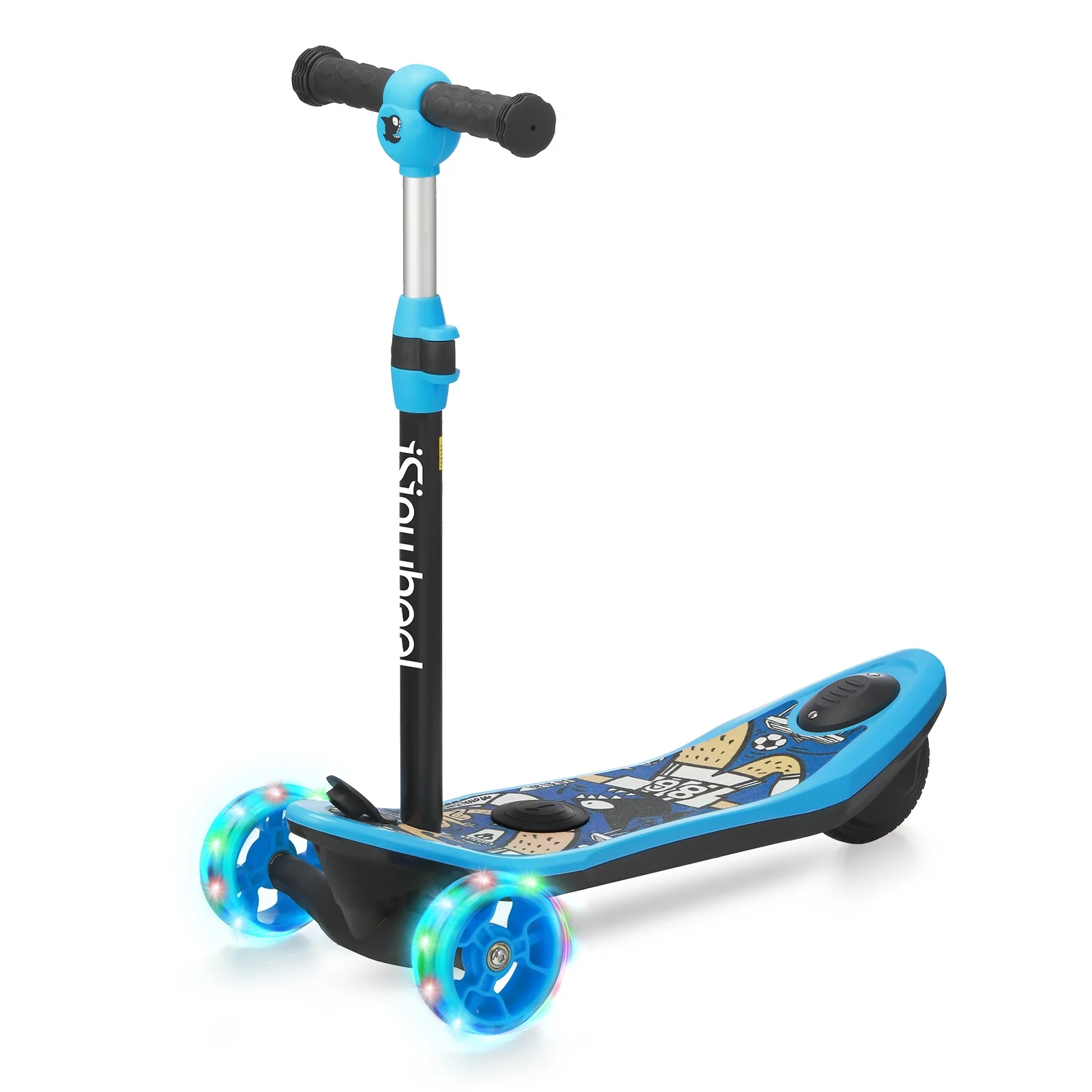 isinwheel Mini 2 in 1 Electric Scooter for Kids, 3 Wheel Electric Scooter, Height Adjustable Lean to Steer Kick Scooter with Flashing Wheels