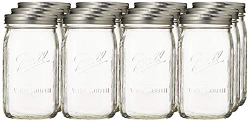 Jarden Ball Quart (32oz) Mason Jar Wide Mouth 12-pack, Clear
