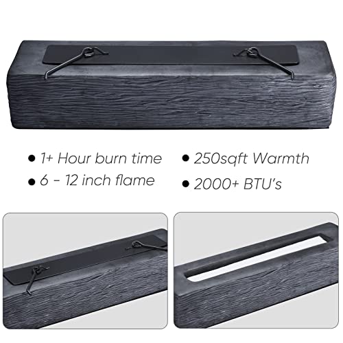 ROUNDFIRE Large Rectangle Tabletop Fire Pit - Portable Bioethanol Fireplace for Indoor & Garden (Classic Finish)