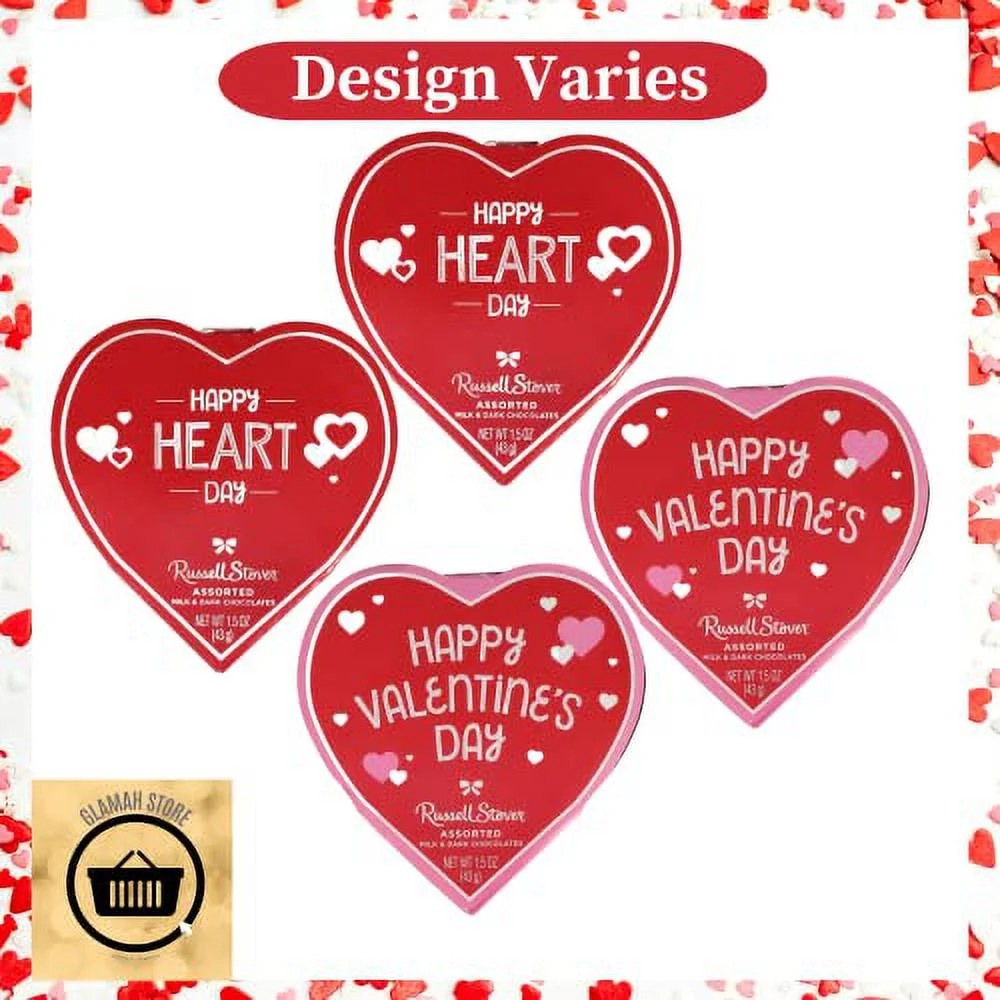GS Valentine Heart Shaped Chocolate Gift Boxes With Milk And Dark Chocolates Home Kitchen Party Favor Treat For Girls Women Girlfriend Romantic Valentines Day Present, Set Of 4 Styles & HFW Gift