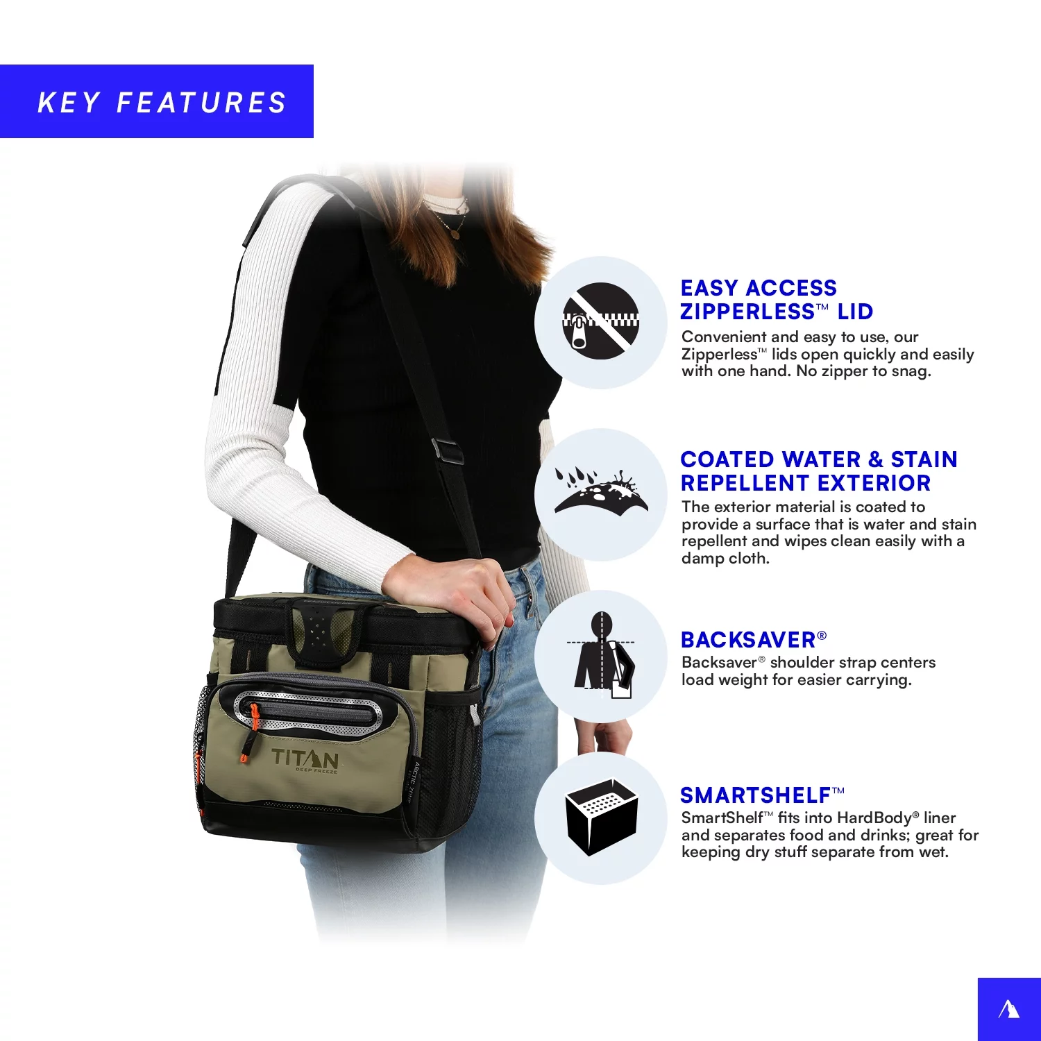 Arctic Zone® Titan Deep Freeze® 9 Can/6 Quart Zipperless HardBody® Cooler - Moss