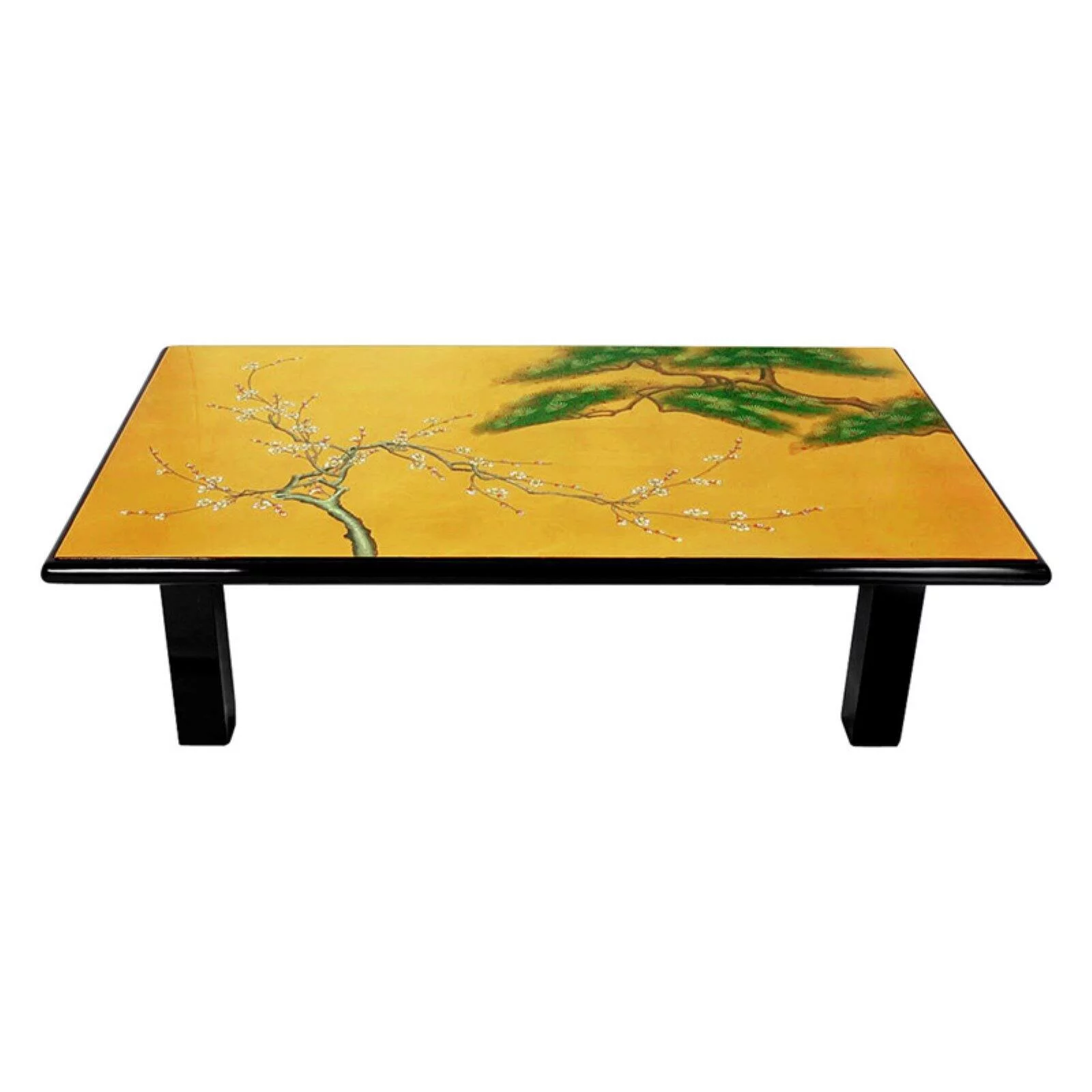 Oriental Furniture Gold Leaf Coffee Table, 54.00