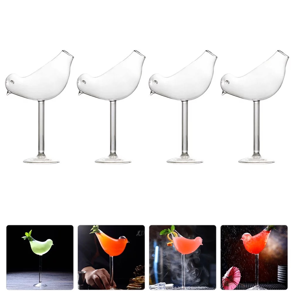 4pcs Glass Drinking Cup Smoke Cocktail Drinking Cup Glass Wine Container