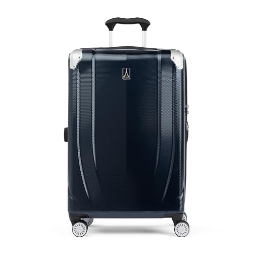 Travelpro Pathways 3 Hardside Expandable Luggage, 8 Spinner Wheels, Lightweight Hard Shell Suitcase, Carry On 21 Inch, Black Knight