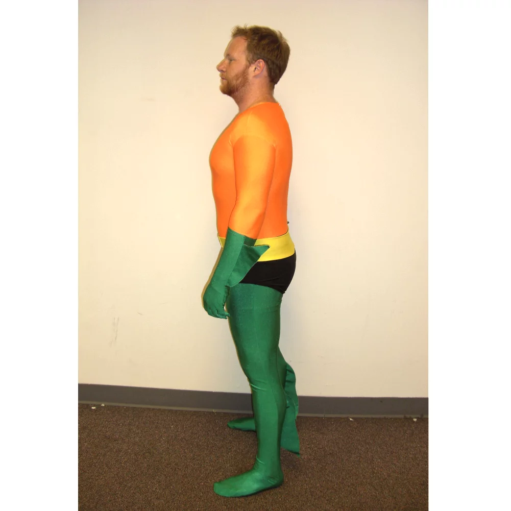 Aquaman Adult Costume Body Suit Spandex Aqua Man Superhero Halloween Cosplay