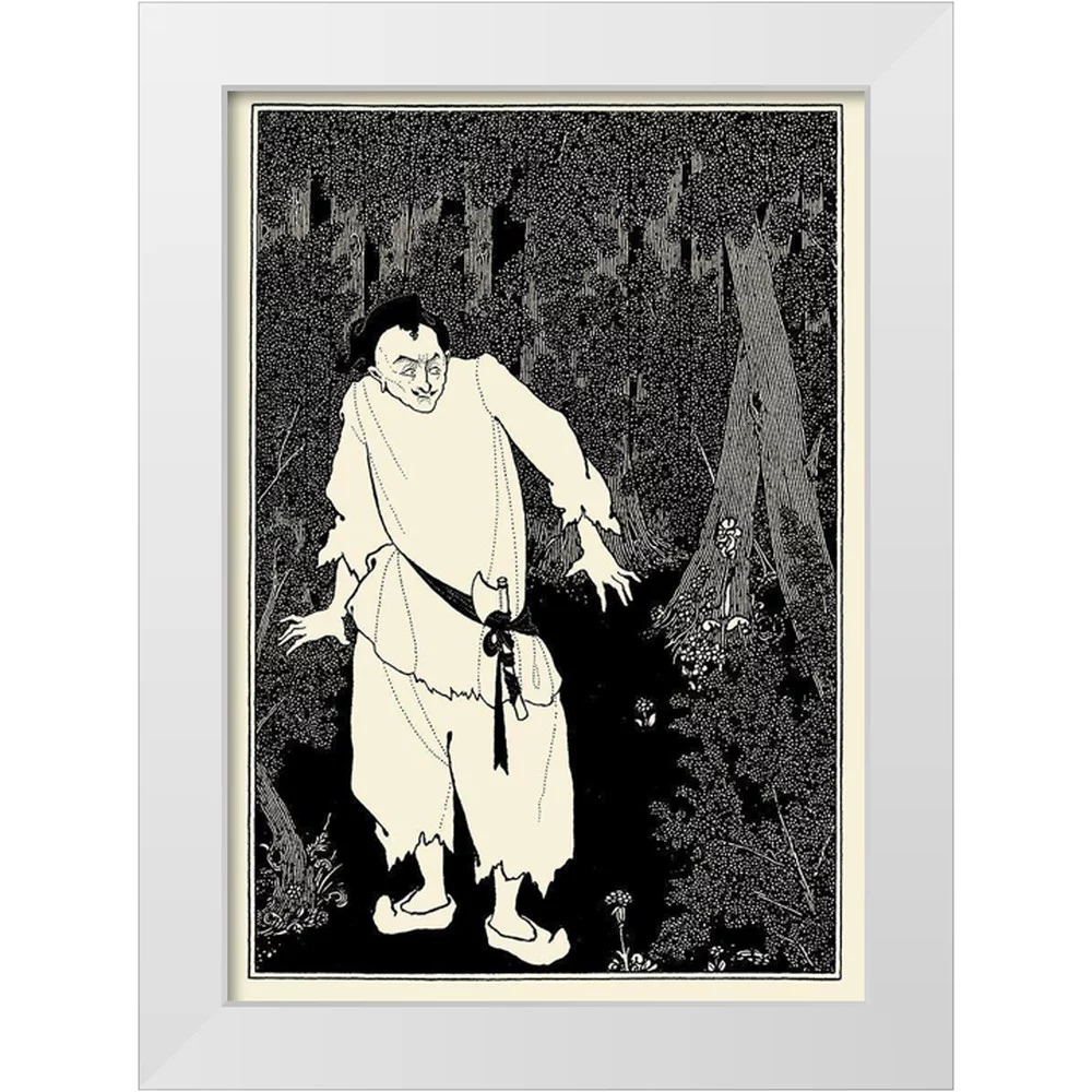Beardsley, Aubrey 18x24 White Modern Wood Framed Museum Art Print Titled - Forty Thieves Alibaba