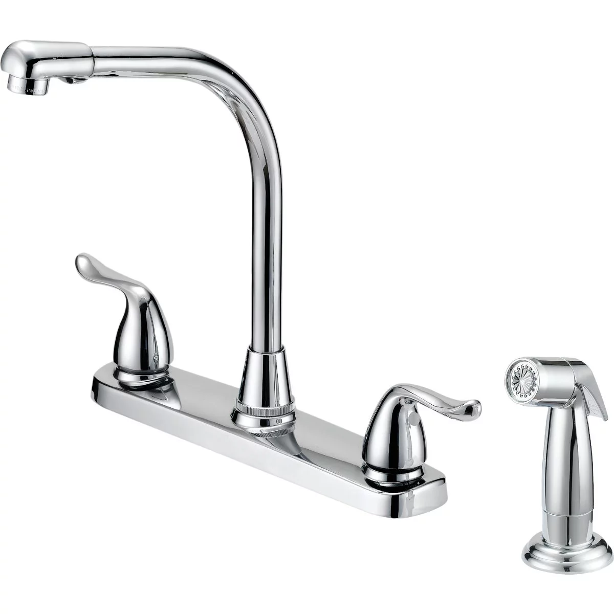 Home Impressions Dual Handle Metal Handle Kitchen Faucet with Side Spray, Chrome Pack of 6