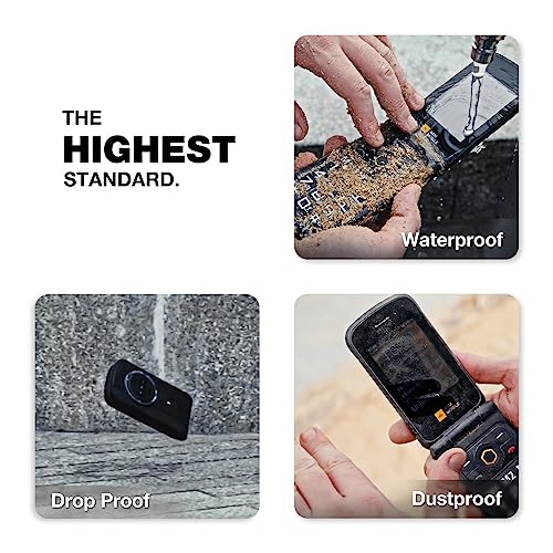 AGM M8 Rugged Flip Phone, 4G LTE Basic Cell Phone, Simple Mobile Phones, Waterproof/Drop-Proof, SOS Side Key, Speed Dial, 104dB Powerful Speaker, Large Keypad/Fonts, Dual SIM Cards, for T-Mobile ONLY