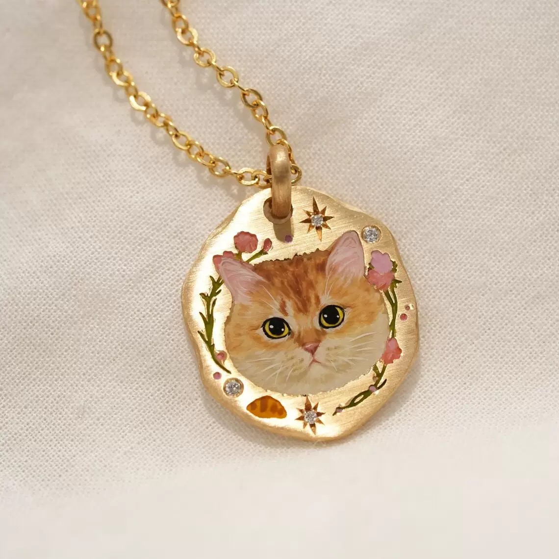 Hand-Painted Pet Tarot Pendant Necklace