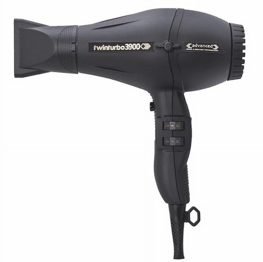 TwinTurbo Ceramic & Ionic Advanced Professional Ultra Quiet Compact Lightweight Premium Hair Dryer (Black)