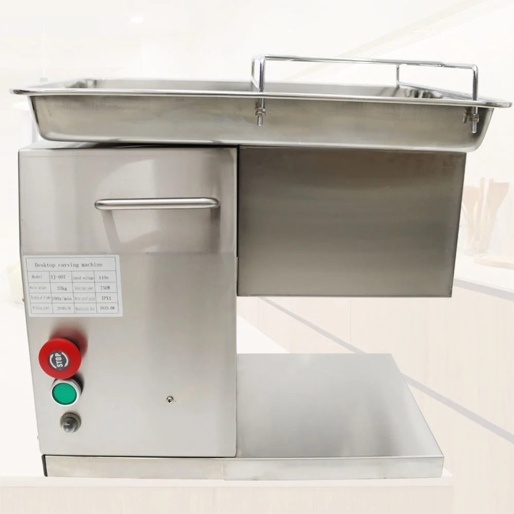 Techtongda 90T-B Stainless Steel Meat Cutter Meat Slicer Cutting Machine with 5mm Blade