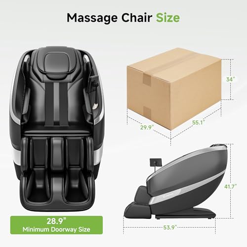Real Relax 2025 Massage Chair Full Body，Zero Gravity 18 Fixed Point Shiatsu Massage Recliner with Lower Back and Calf Heating，Neck Massage and 12 Auto Modes，Home and Office Use，FS-01 Black