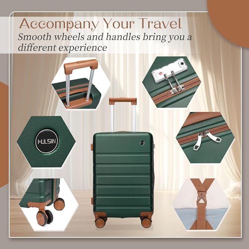 Carry on Luggage Suitcase, 22x14x9 Airline Approved 20 Inch Hardside Carry-on Luggage with Spinner Wheels, Hard Shell Luggage with TSA Lock, Hard Case Small Travel Suitcase (White, 20-Inch)