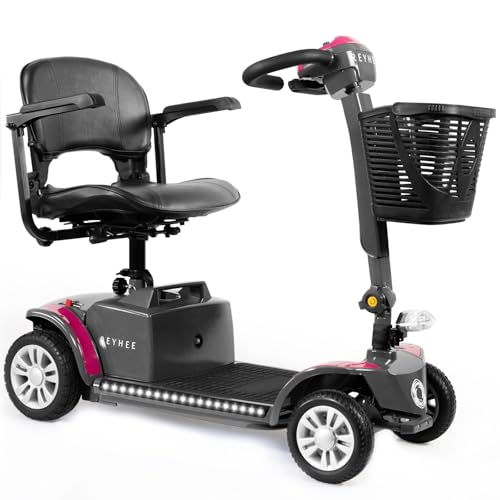 Cruiser Powered Mobility Scooters with Lengthened Legroom, 3.75MPH Max Speed & Up to 15 Miles Range, 180W Electric Scooter for Adults Seniors with Height-Adjustable Seat, Detachable Armrest