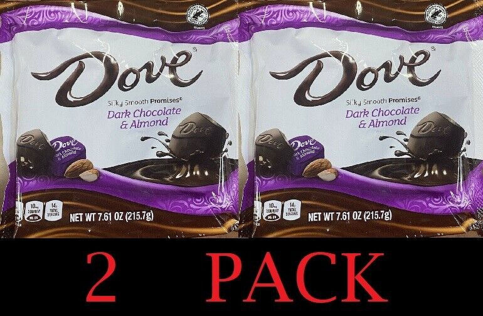2x Dove Dark Chocolate & Almond Silky Smooth Promises Candy Bag 7.61 Oz - 2 PACK