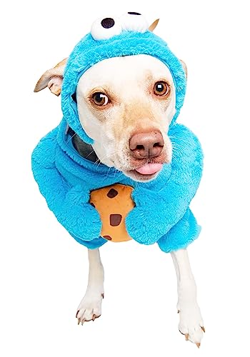 Pet Krewe Unleash The Parade X-Large Cookie Monster Dog Costume Sesame Street Pet Costumes - Perfect for Halloween, Christmas Holiday, Parties, Photoshoots, Gifts for Dog Lovers