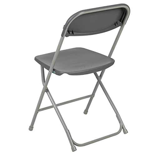EMMA + OLIVER Set of 2 Plastic Folding Chairs - 650 LB Weight Capacity Lightweight Stackable Folding Chair in White