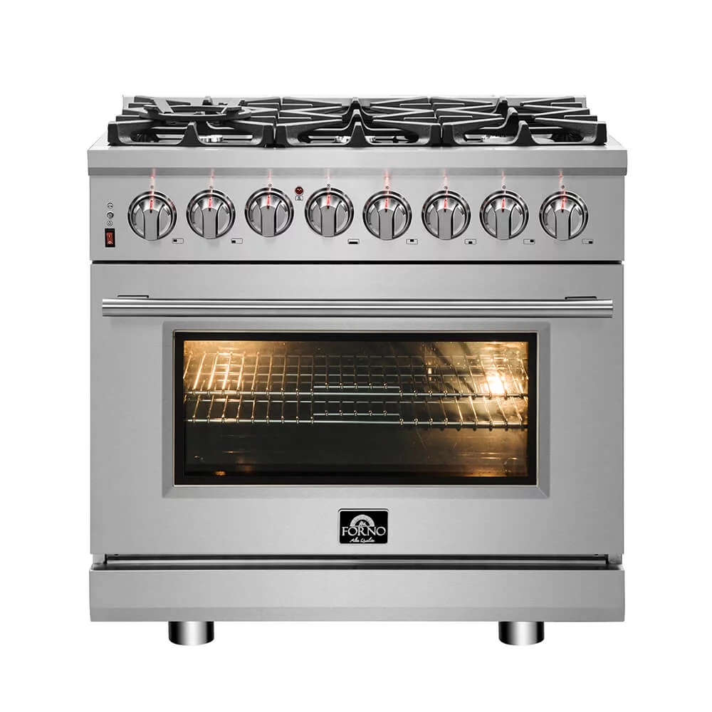 Forno FFSGS612536 36 inch Cossato Stainless Duel Fuel Electric Gas Range