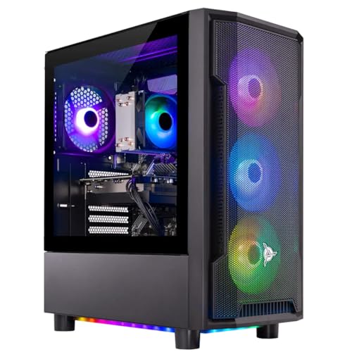 Skytech Nebula Gaming PC Desktop, Ryzen 5 5600 3.5 Ghz (4.4GHz Turbo Boost), NVIDIA RTX 3050 6GB GDDR6, 1TB SSD, 16GB DDR4 RAM 3200, 650W Gold PSU, Wi-Fi, Win 11 Home