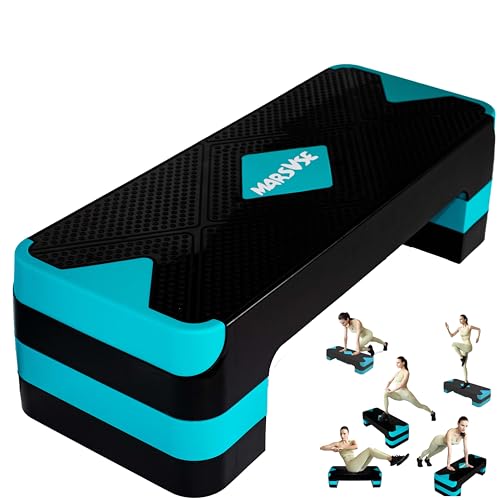 Exercise Step, 26.5-Inch Pedals with 4-Inch and 6-Inch and 8-Inch Height Adjustable Lifters, Women's Home Gym Aerobics Equipment, Adjustable Aerobics Pedals, Stepped Platforms for Workouts