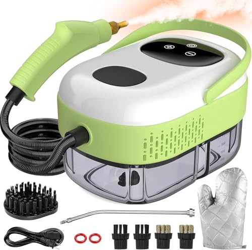 2500W Portable Handheld Steam Cleaner, Large Capacity 10s Fast Heating Steamer for Cleaning with 9 Pieces Accessories, Heavy Duty Plug-and-Play Steam Cleaner for Home|Car|Kitchen|Grout|Tile|More