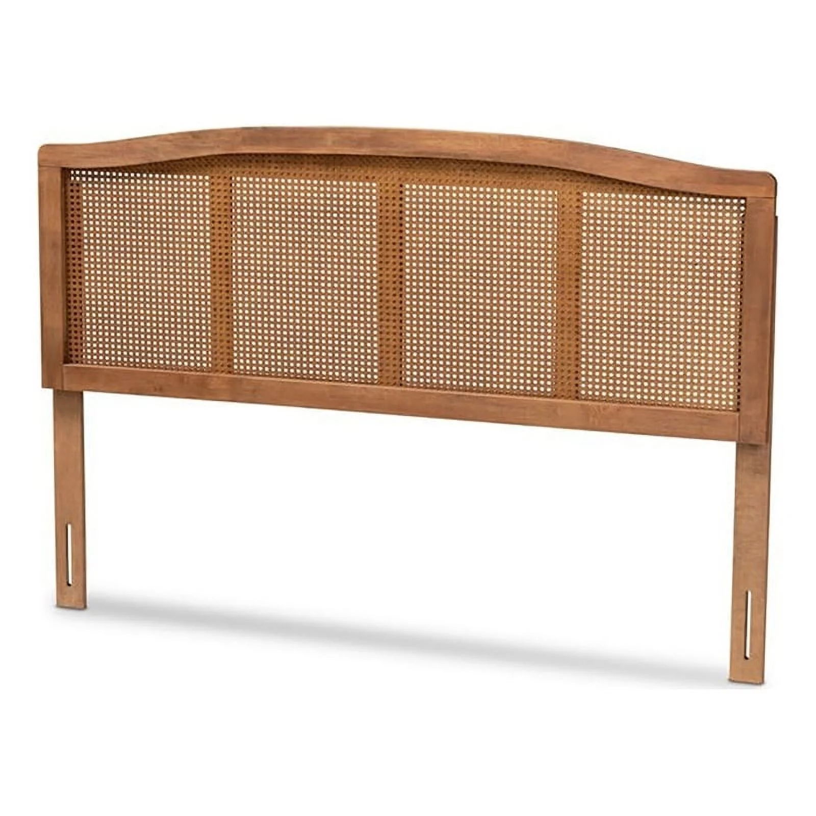 Bowery Hill Modern Wood Queen Size Headboard with Woven Detailing in Brown