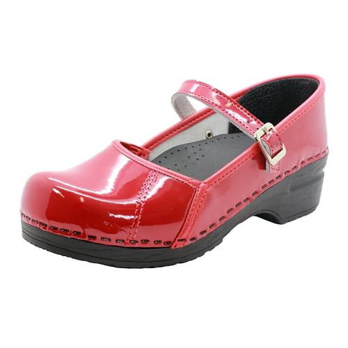 BJORK Swedish Comfort Women's Marcella Mary Jane Leather Clogs