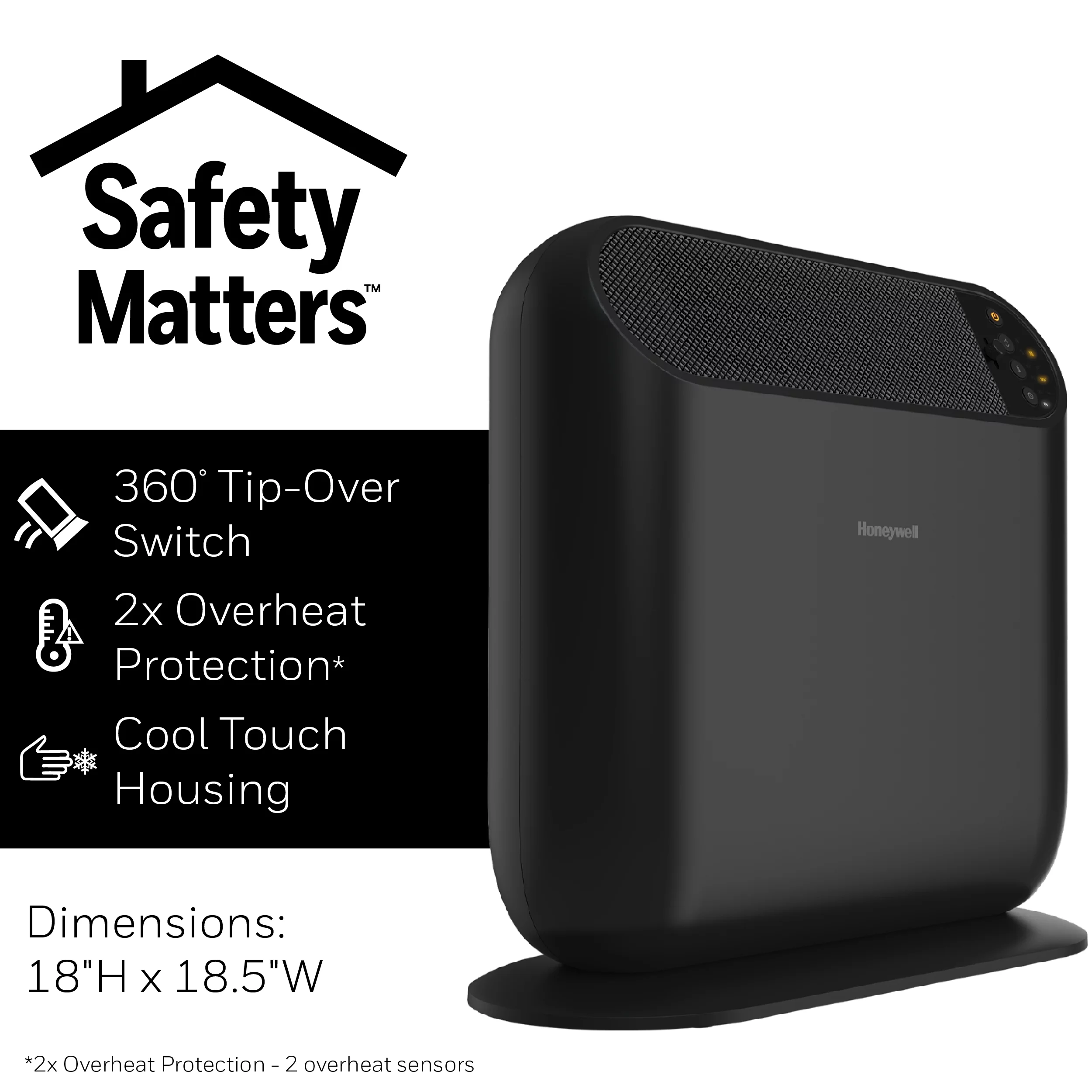 Honeywell Therma Wave 6 Ceramic Personal Heater, New, Black HCE870B