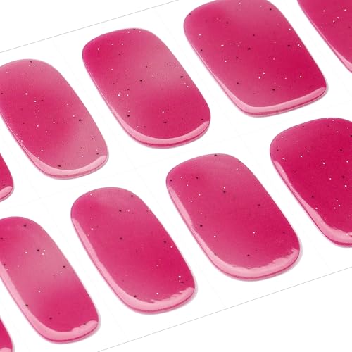 DANNI & TONI Semi Cured Gel Nail Strips Christmas Santa Claus Snowflakes Cat Eye Gel Nail Wraps 28 Stickers | Mistletoe Meow