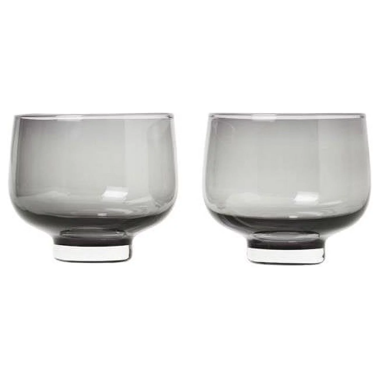 7 oz Flow Drinking Glasses, Smoked - Set of 2