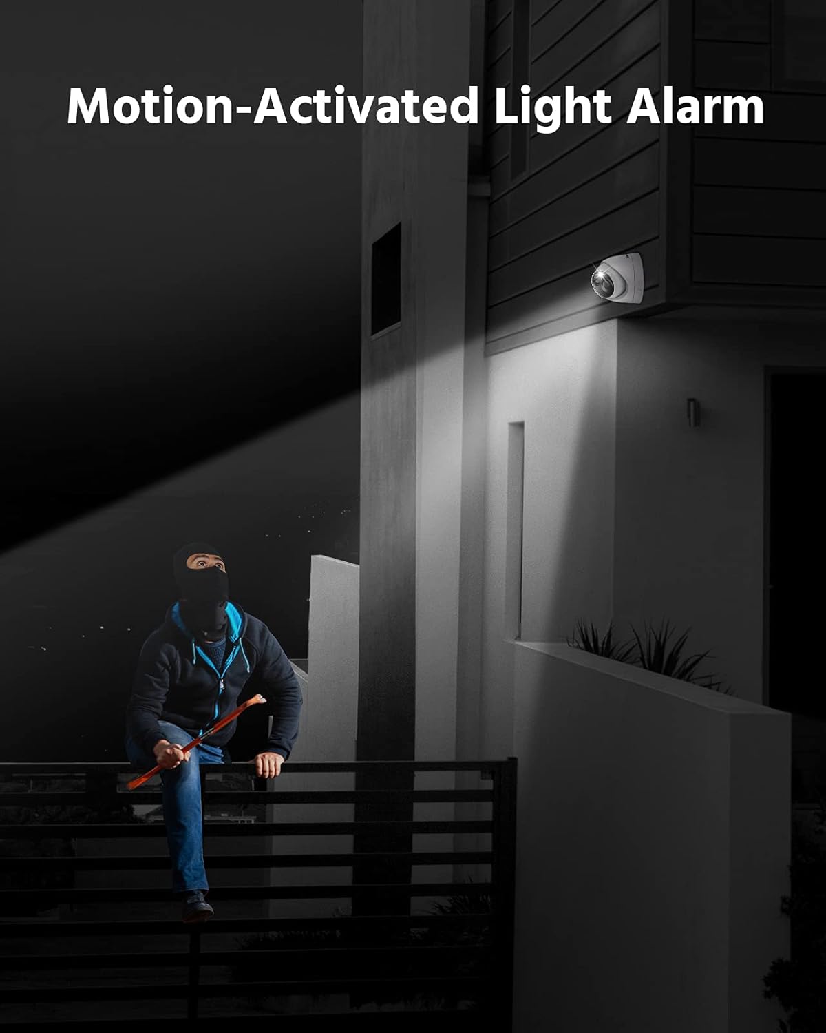 ANNKE CCTV Camera System 8 Channel 5MP 5-in-1 H.265+ DVR and 8 x 1080P HD Weatherproof Dome Cameras, PIR Detection, White Light Alarm, Email Alert with Snapshots, 1 TB Hard Drive – E200