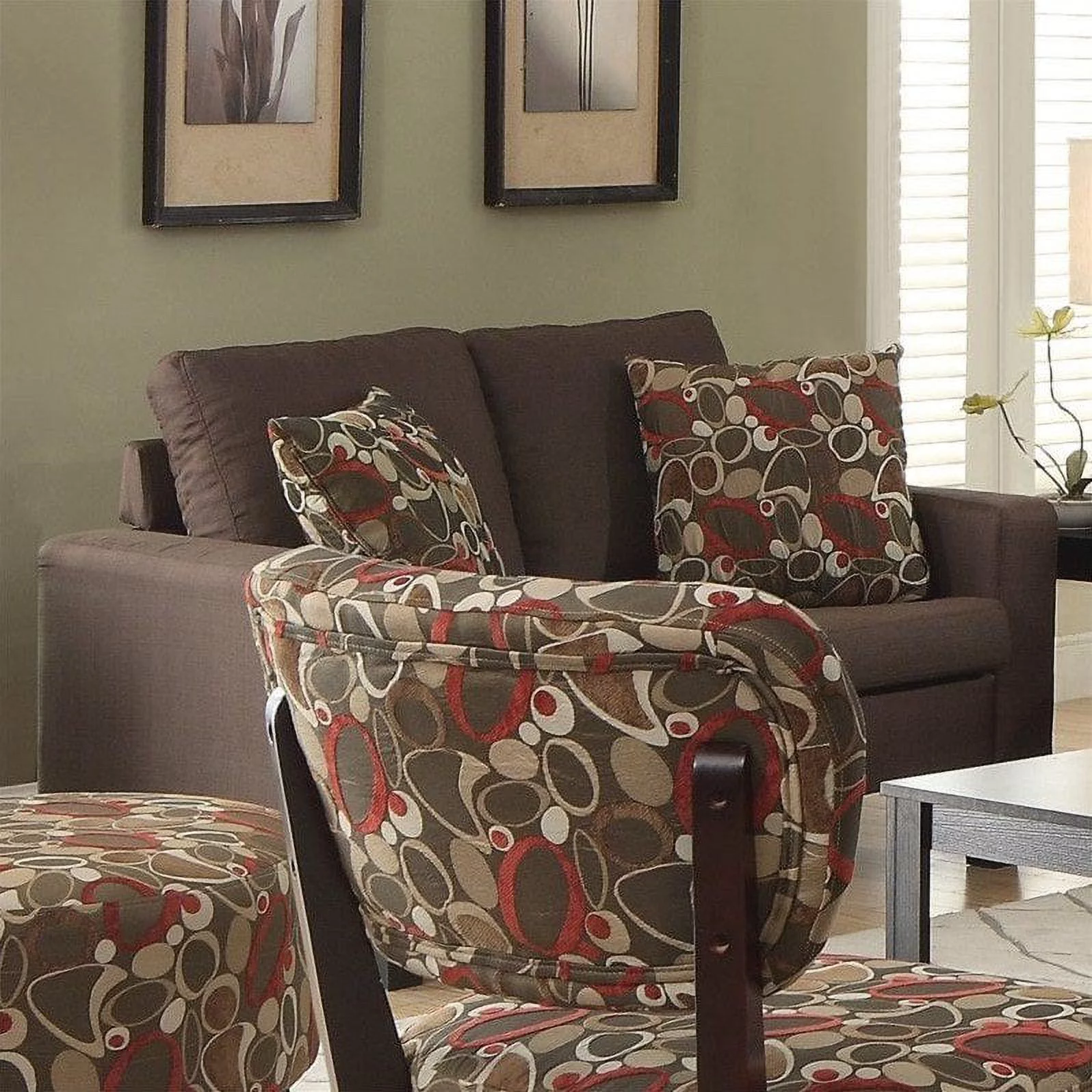Coaster Bachman Transitional Chocolate Loveseat-Color:Chocolate,Finish:Cappuccino,Style:Transitional