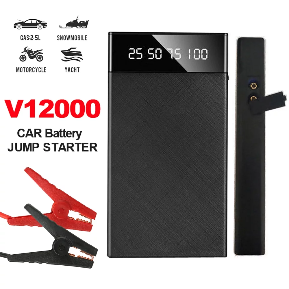 200A Peak Car Jump Starter,with USB Charge Cable,Water-Resistant,12V Portable Car Starter,Black