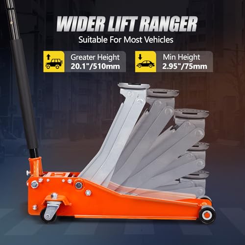 Bonnlo 3 Ton Low Profile Floor Jack,Lifting Range 2.95