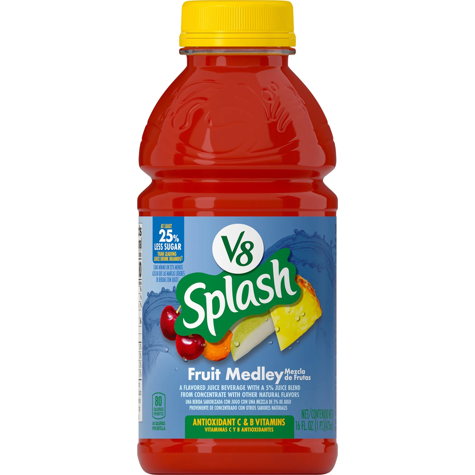 V8 Splash Fruit Medley Flavored Juice Beverage, 16 fl oz Bottle