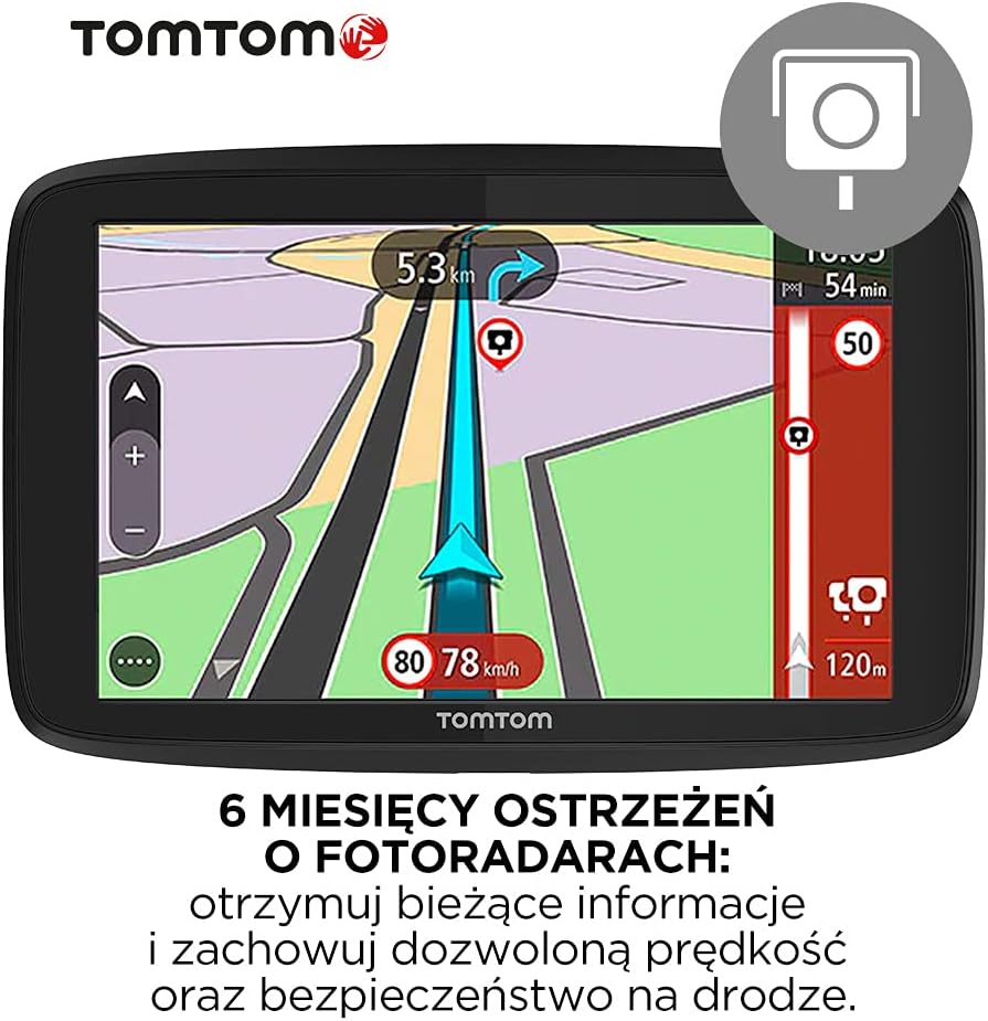 TomTom Car Sat Nav GO Essential, 6 Inch, with Traffic Congestion and Speed Cam Alert trial thanks to TomTom Traffic, EU Maps, Updates via WiFi, Handsfree Calling, Click-and-Drive Mount