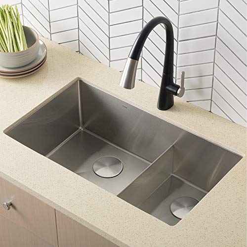 KRAUS Standart Pro 32 Inch 18-Gauge Stainless Steel Scullery Sink, 24 Gallon Freestanding Commercial Style Single Bowl Laundry & Utility Sink, KHS230-32