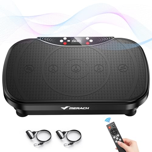 MERACH Vibration Plate Exercise Machine, Vibration Plate with Bluetooth and LED Display, Vibrating Plate Exercise Machine for Women Men, Workout Equipment for Home
