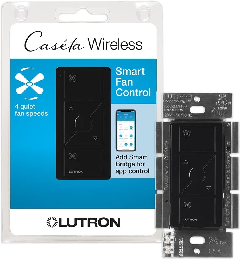 Lutron PD-FSQN-WH Caseta Wireless Smart Fan Speed Control, White